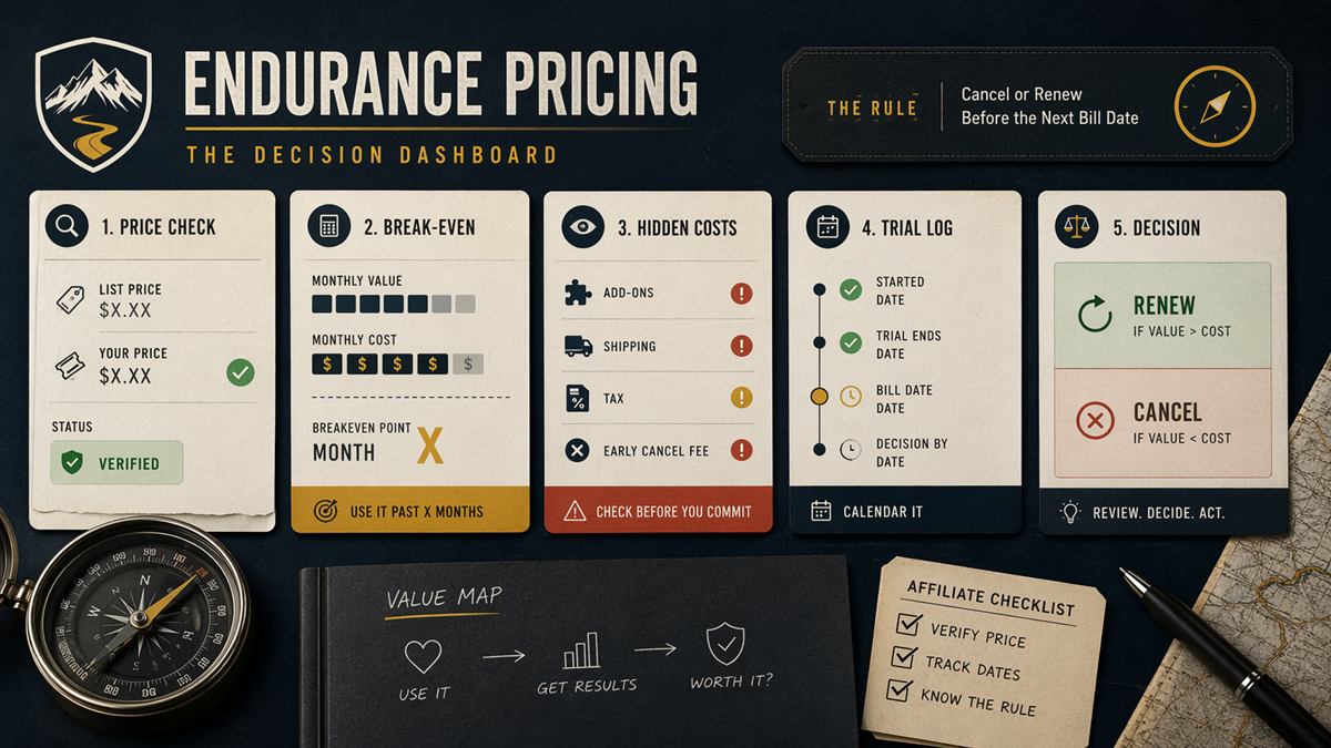 Endurance Pricing: the weekly price/Week Vs Monthly Vs Annual visual